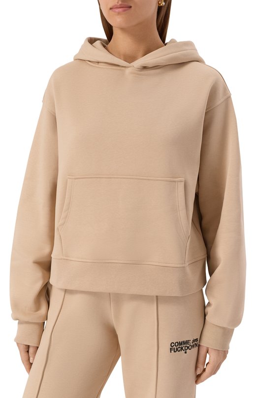Хлопковое худи Comme des Fuckdown CFABW01373 Бежевый  CFABW01373 Фото 3