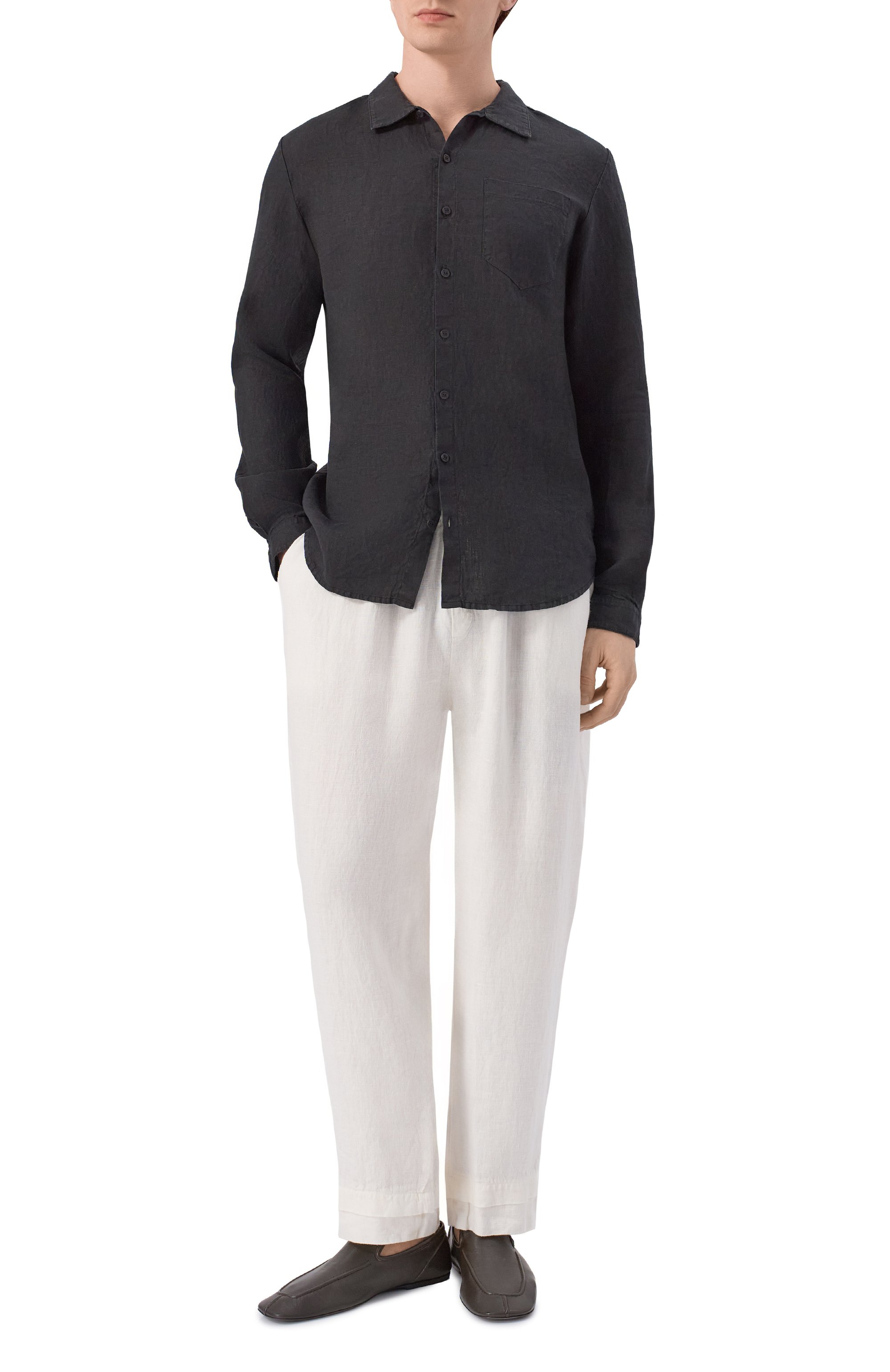 Льняные брюки NEVER ENOUGH кремового цвета по цене 30700 руб., арт. 2B5M090-492/MPA076, фото 2 Льняные брюки NEVER ENOUGH, арт. 2B5M090-492/MPA076, фото 2