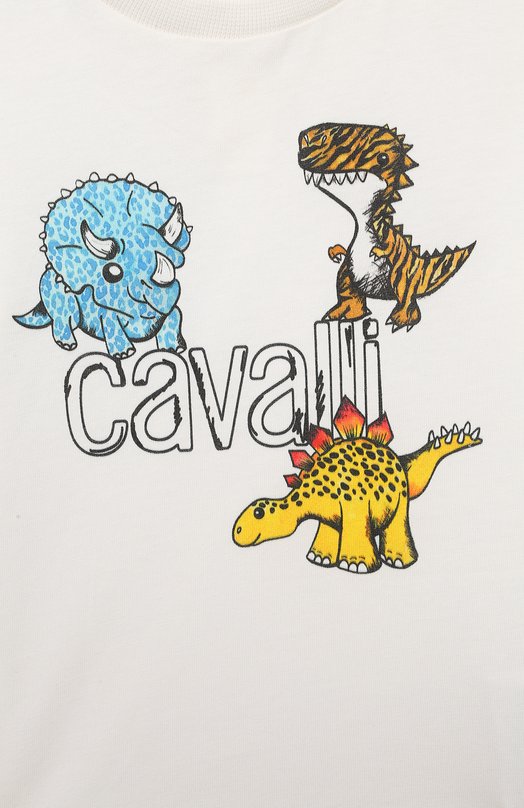 Хлопковая футболка Roberto Cavalli Белый, фото 3
