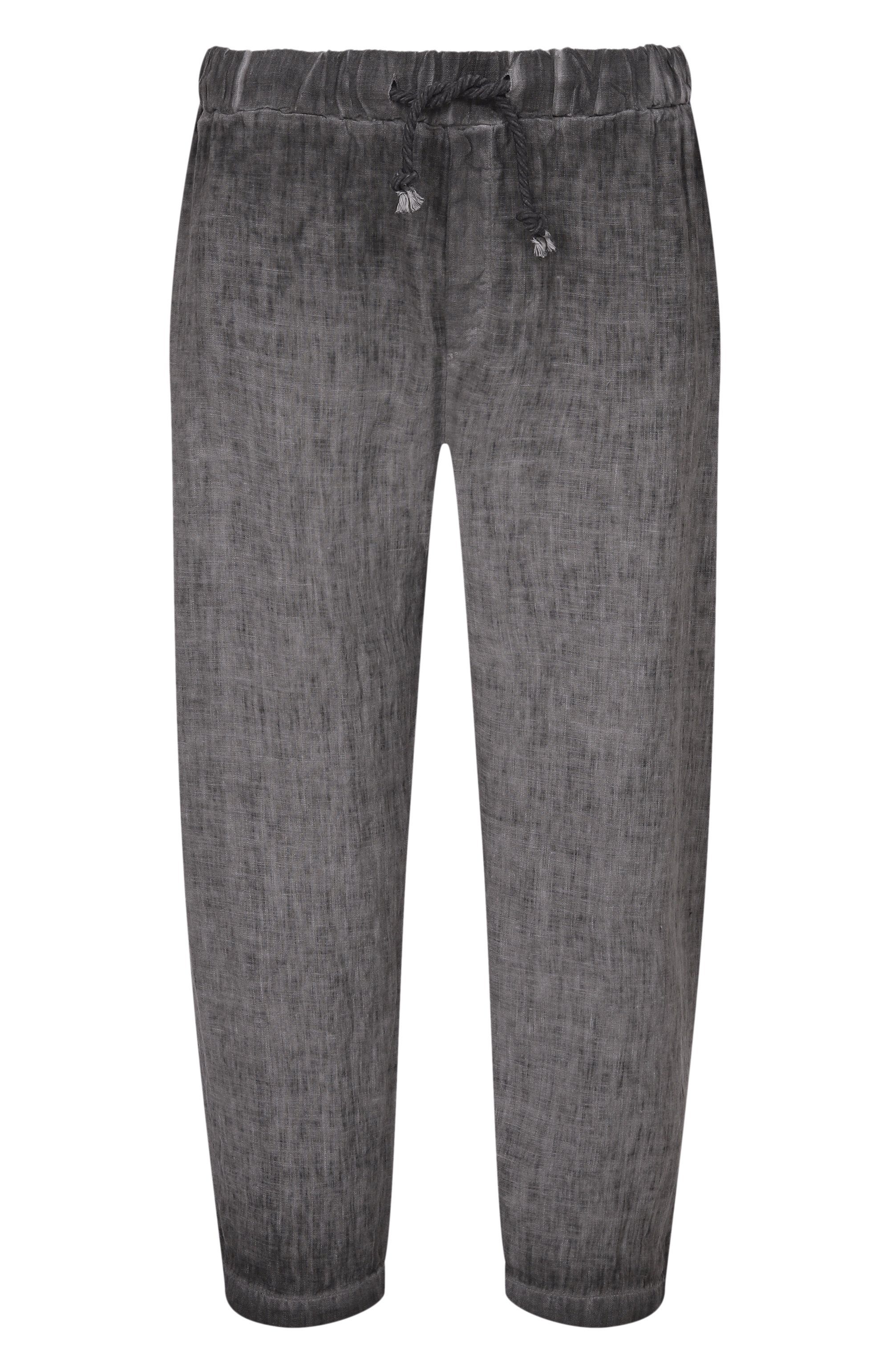 Льняные брюки NEVER ENOUGH темно-серого цвета по цене 29100 руб., арт. 2B5M021-060/MPA058, фото 1 Льняные брюки NEVER ENOUGH, арт. 2B5M021-060/MPA058, фото 1