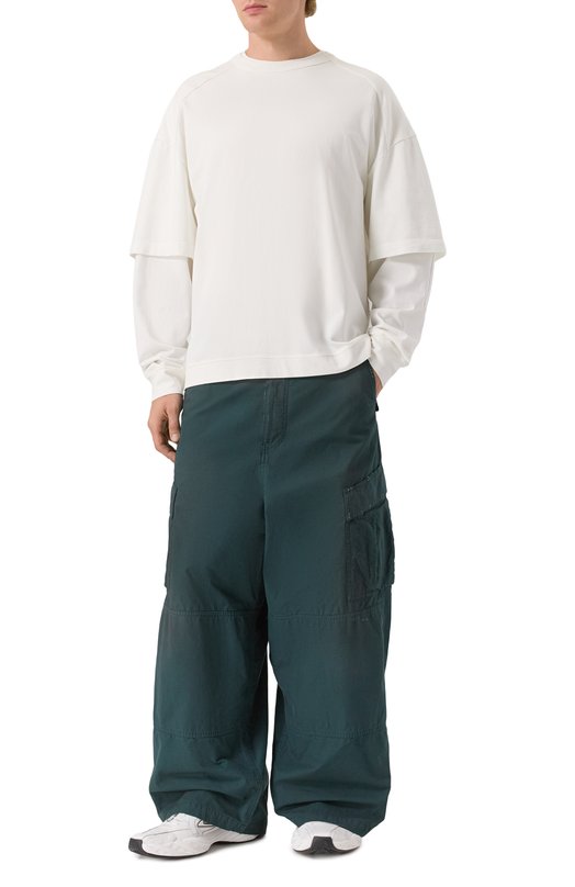 Хлопковые брюки-карго Balenciaga 838815/TSP01 Зелёный  838815/TSP01 Фото 2