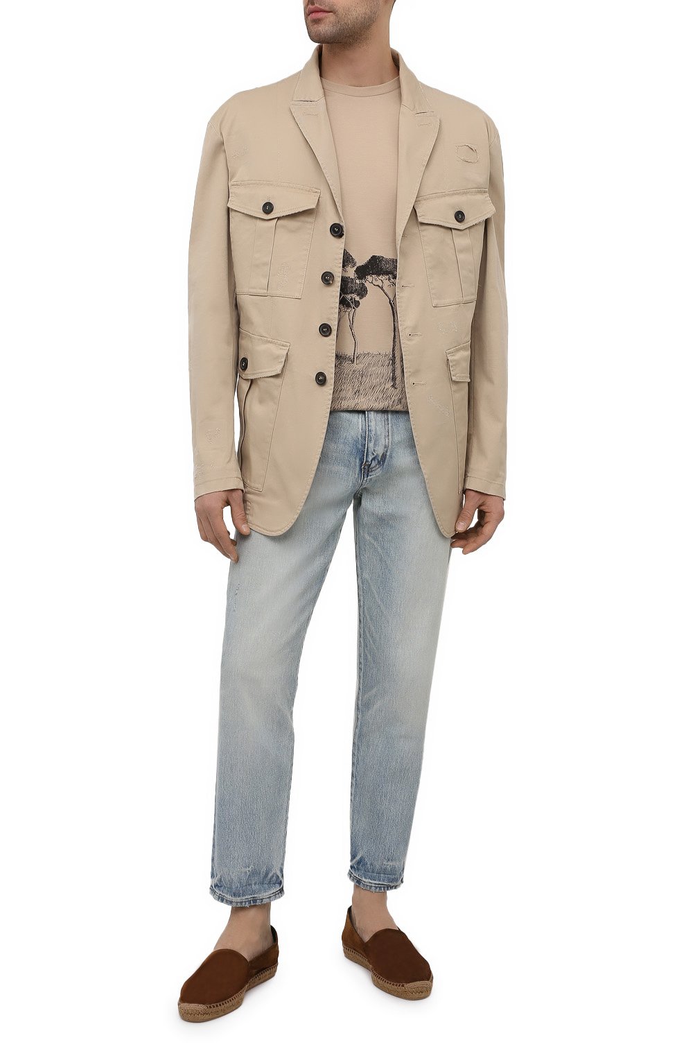 Замшевые эспадрильи SAINT LAURENT, арт. 605957/0LI90, фото 2