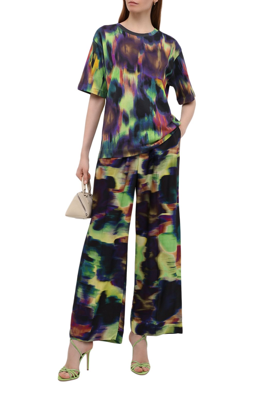 Брюки из вискозы DRIES VAN NOTEN зеленого цвета по цене 51400 руб., арт. 221-030966-4339, фото 2 Брюки из вискозы DRIES VAN NOTEN, арт. 221-030966-4339, фото 2
