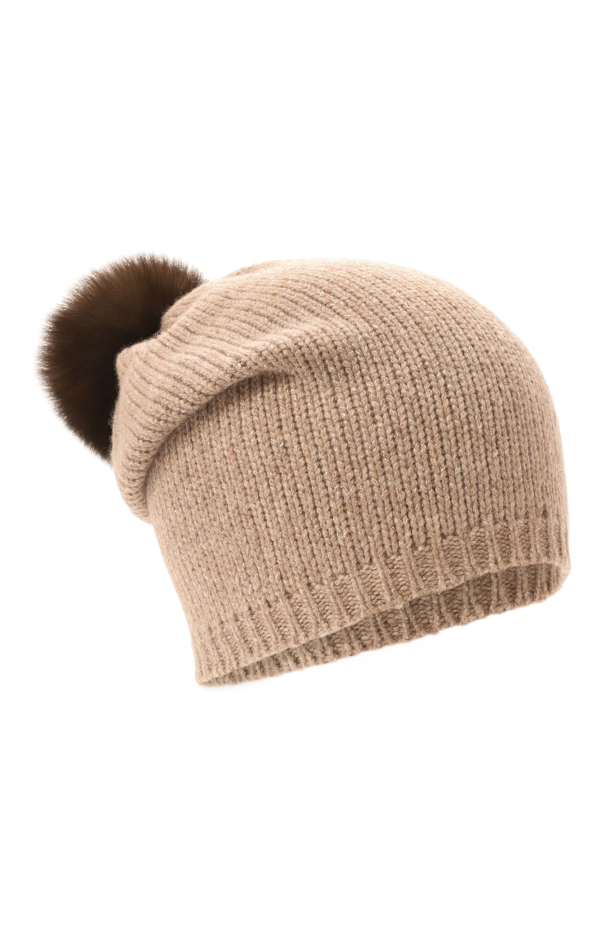 Кашемировая шапка с отделкой из меха соболя BLACK SABLE бежевого цвета по цене 62000 руб., арт. BS-005CV2, фото 1 Кашемировая шапка с отделкой из меха соболя BLACK SABLE, арт. BS-005CV2, фото 1