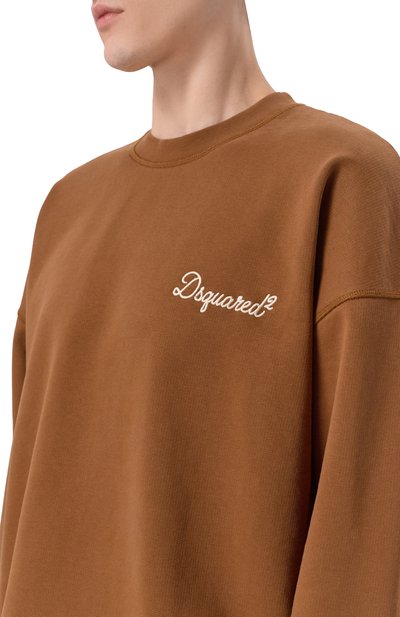 Хлопковый свитшот DSQUARED2 коричневого цвета по цене 49950 руб., арт. S74GU0930/D25029, фото 5 Хлопковый свитшот DSQUARED2, арт. S74GU0930/D25029, фото 5