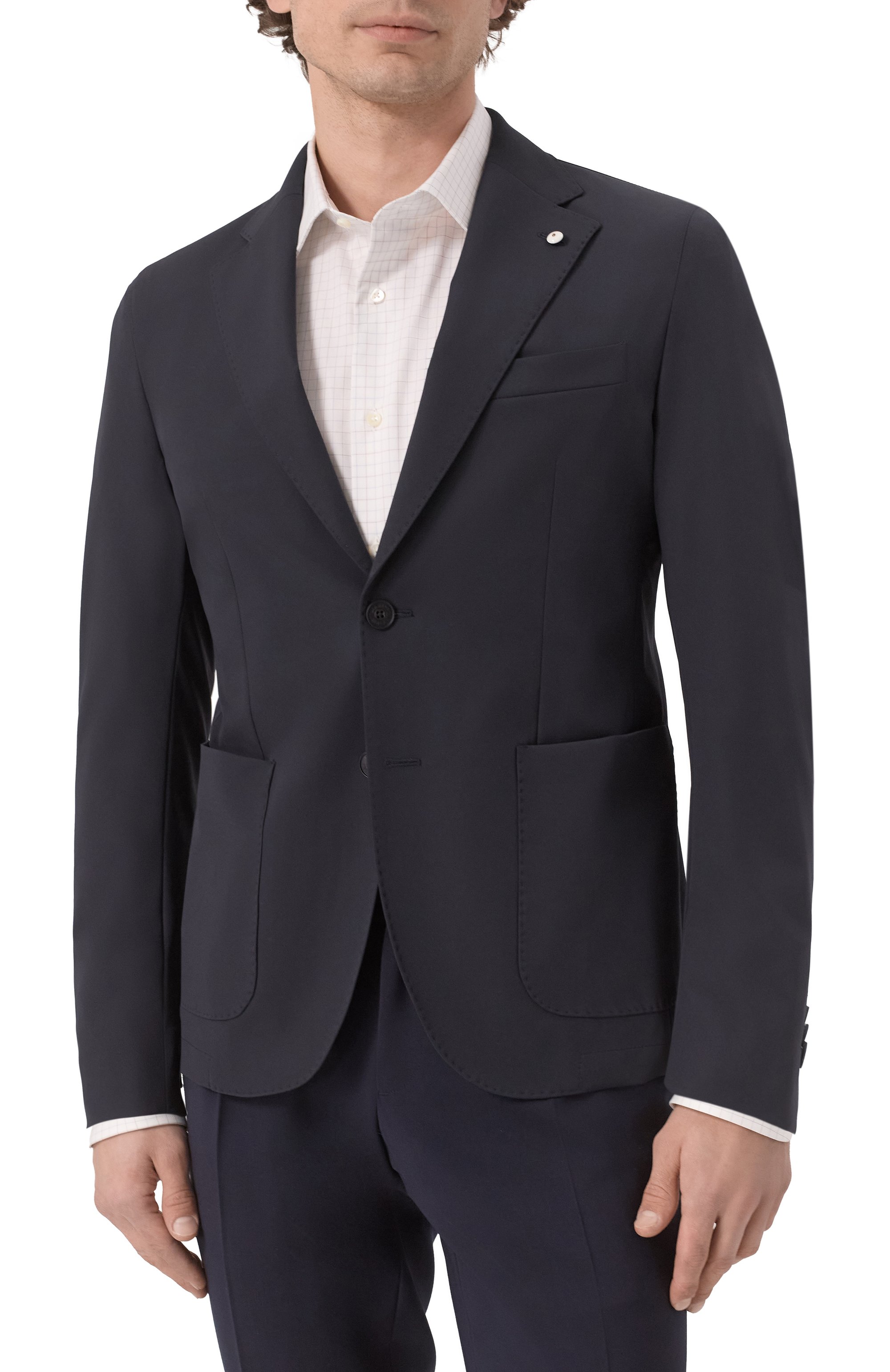 Однобортный пиджак L.B.M. 1911 темно-синего цвета по цене 99500 руб., арт. 2844/55212, фото 4 Однобортный пиджак L.B.M. 1911, арт. 2844/55212, фото 4