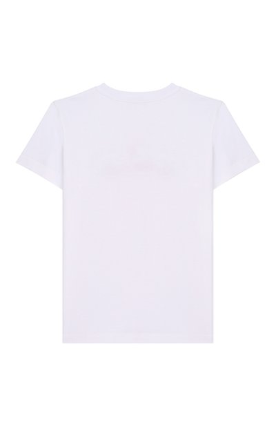 Хлопковая футболка MOSCHINO белого цвета по цене 11150 руб., арт. HRM04L/LAA02_001, фото 2 Хлопковая футболка MOSCHINO, арт. HRM04L/LAA02_001, фото 2