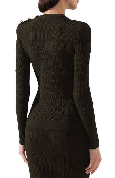 Пуловер BALMAIN хаки цвета по цене 106500 руб., арт. TF13111/K030, фото 4 Пуловер BALMAIN, арт. TF13111/K030, фото 4