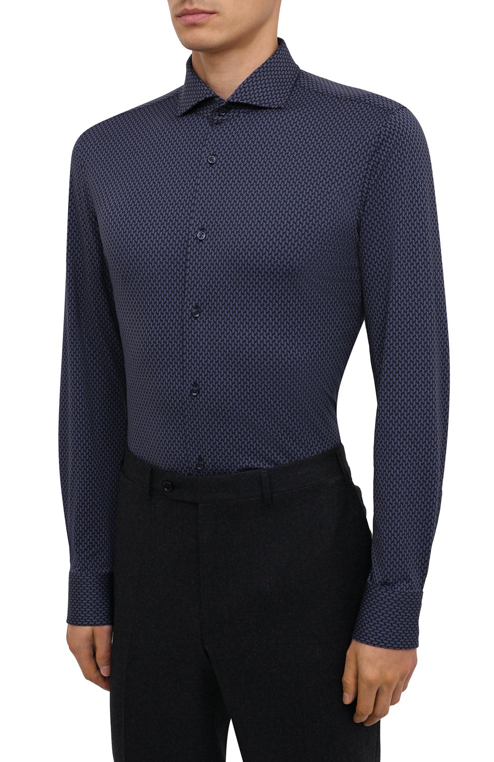 Рубашка BOSS темно-синего цвета по цене 15450 руб., арт. 50439972, фото 3 Рубашка BOSS, арт. 50439972, фото 3