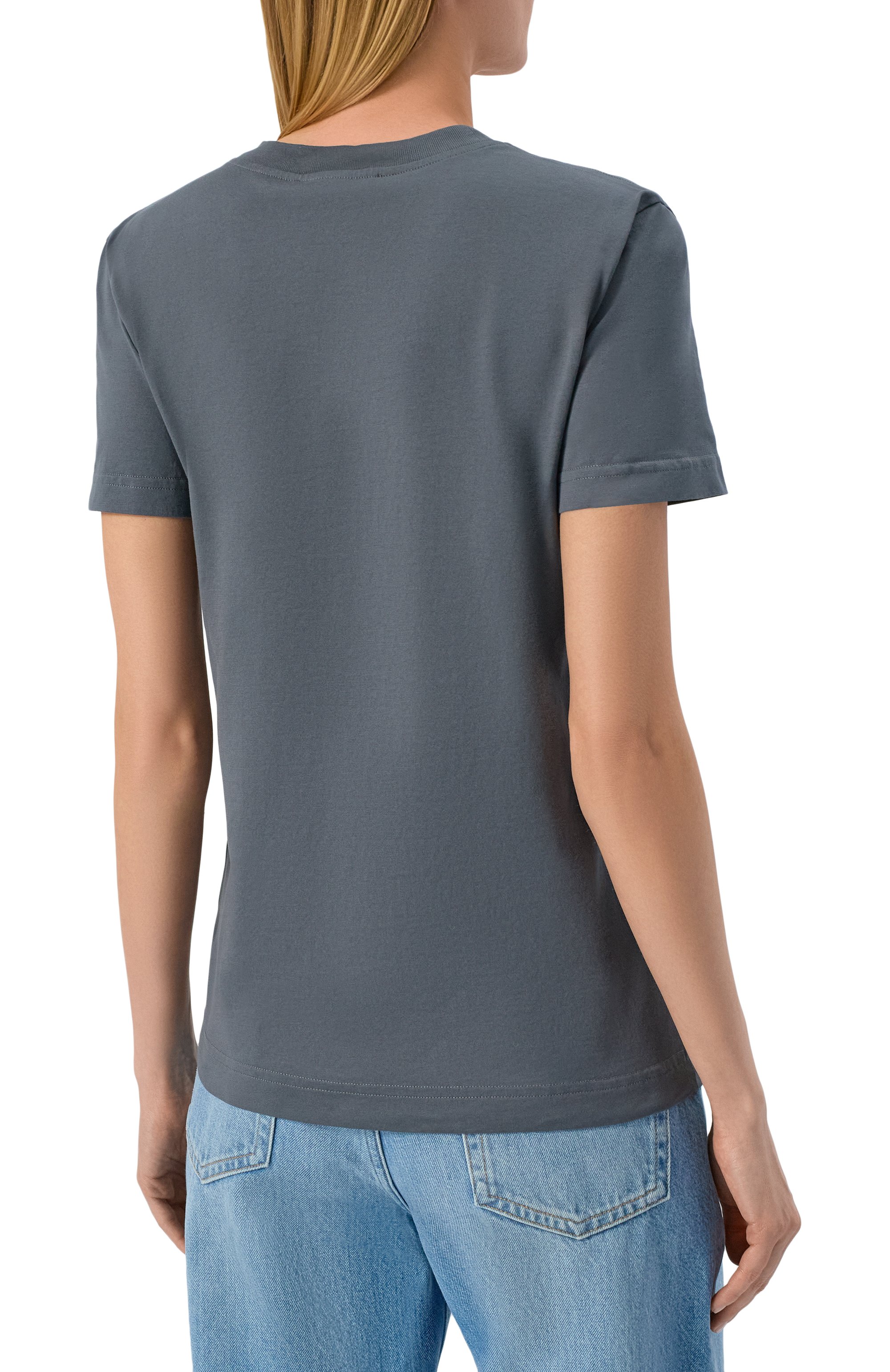 Хлопковая футболка DOLCE & GABBANA серого цвета по цене 75550 руб., арт. F8V42T/GDDN9, фото 4 Хлопковая футболка DOLCE & GABBANA, арт. F8V42T/GDDN9, фото 4