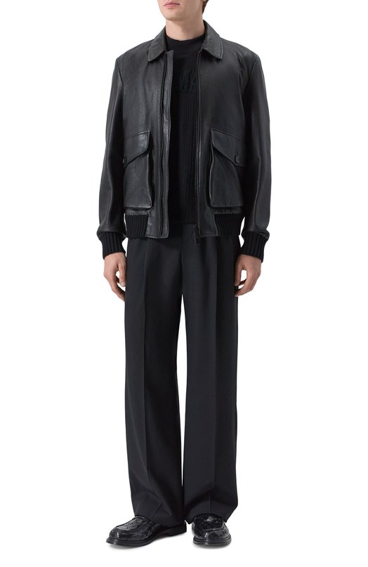 Шерстяные брюки Balmain GH1P0130/WD49 Чёрный  GH1P0130/WD49 Фото 2