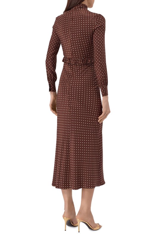 Шелковое платье Alessandra Rich FABX4356/F4686 Коричневый  FABX4356/F4686 Фото 3