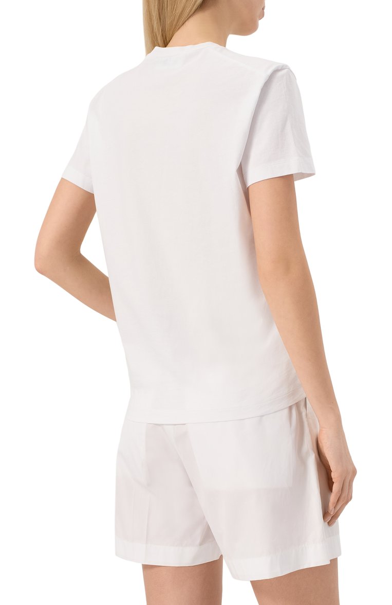 Женская хлопковая футболка DSQUARED2 белого цвета, арт. S75GD0471/D20020 | Фото 4 (Рукава: Короткие; Длина (для топов): Стандартные; Материал внешний: Хлопок; Женское Кросс-КТ: Футболка-одежда; Стили: Кэжуэл; Принт: С принтом)