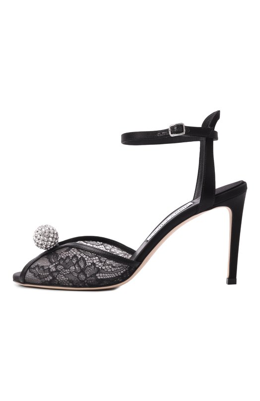 Комбинированные босоножки Sacora 85 Jimmy Choo SAC0RA 85/FNB Чёрный  SAC0RA 85/FNB Фото 4