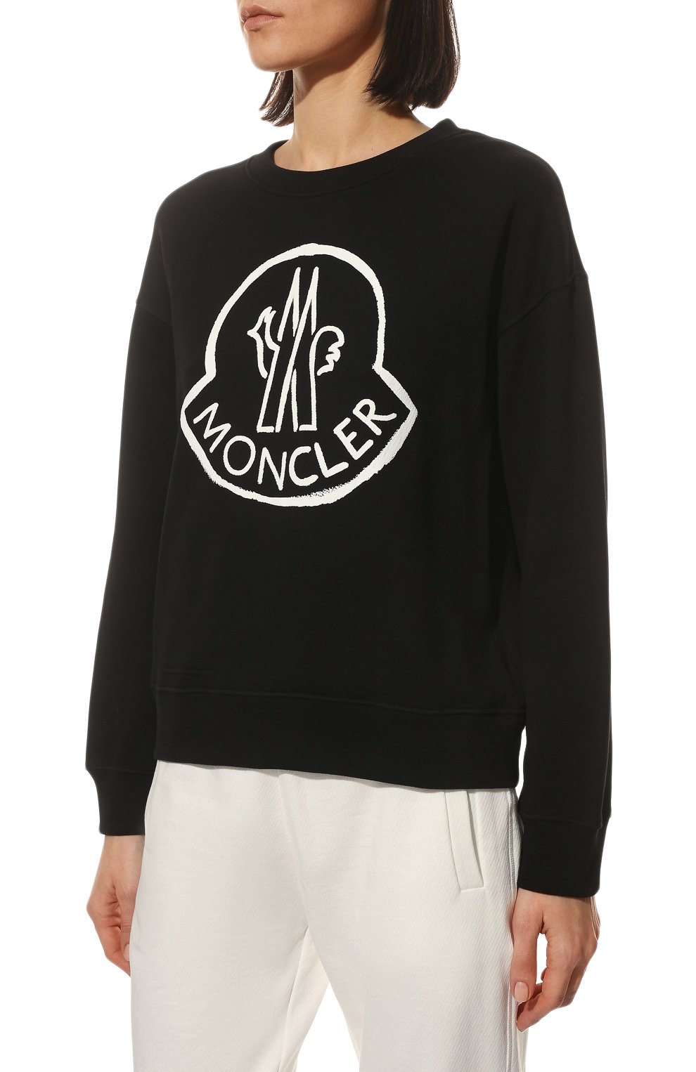 Хлопковый свитшот MONCLER черного цвета по цене 37550 руб., арт. H1-093-8G000-23-899M1, фото 3 Хлопковый свитшот MONCLER, арт. H1-093-8G000-23-899M1, фото 3