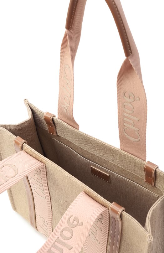 Сумка-тоут Woody medium Chloé CHC23AS383L17 Бежевый  CHC23AS383L17 Фото 5