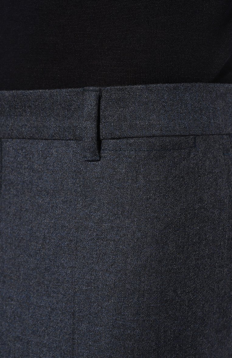 Мужские шерстяные брюки ZILLI темно-синего цвета, арт. CP0006ZPRA605ZP442000 | Фото 5 (Материал внешний: Шерсть; Длина (брюки, джинсы): Стандартные; Случай: Повседневный, Формальный; Материал сплава: Проставлено; Драгоценные камни: Проставлено; Стили: Кэжуэл)