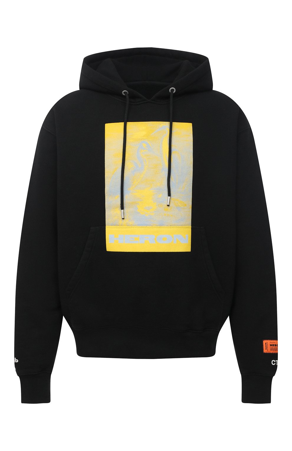 Хлопковое худи HERON PRESTON черного цвета по цене 41050 руб., арт. HMBB015R21JER0021018, фото 1 Хлопковое худи HERON PRESTON, арт. HMBB015R21JER0021018, фото 1