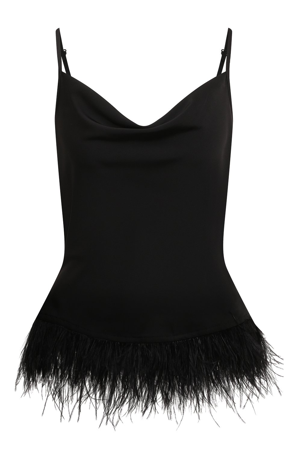 Топ с отделкой перьями SEVEN LAB черного цвета по цене 15750 руб., арт. TKF black, фото 1 Топ с отделкой перьями SEVEN LAB, арт. TKF black, фото 1