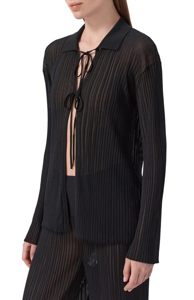 Рубашка из вискозы 12 STOREEZ черного цвета по цене 15000 руб., арт. 136429, фото 3 Рубашка из вискозы 12 STOREEZ, арт. 136429, фото 3