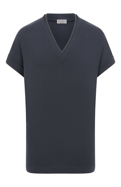 Женская хлопковая футболка BRUNELLO CUCINELLI, арт. MPT18BD222