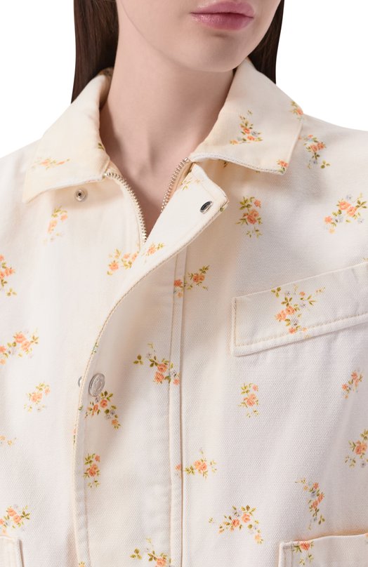 Хлопковая куртка MSGM 4041MDH231L/267277 Кремовый  4041MDH231L/267277 Фото 5