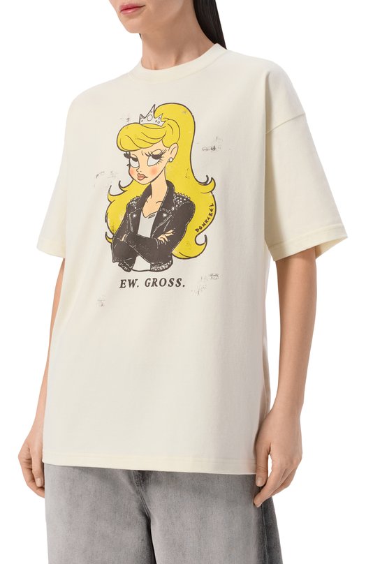 Хлопковая футболка DOMREBEL EYER0LL/T-SHIRT Кремовый  EYER0LL/T-SHIRT Фото 3