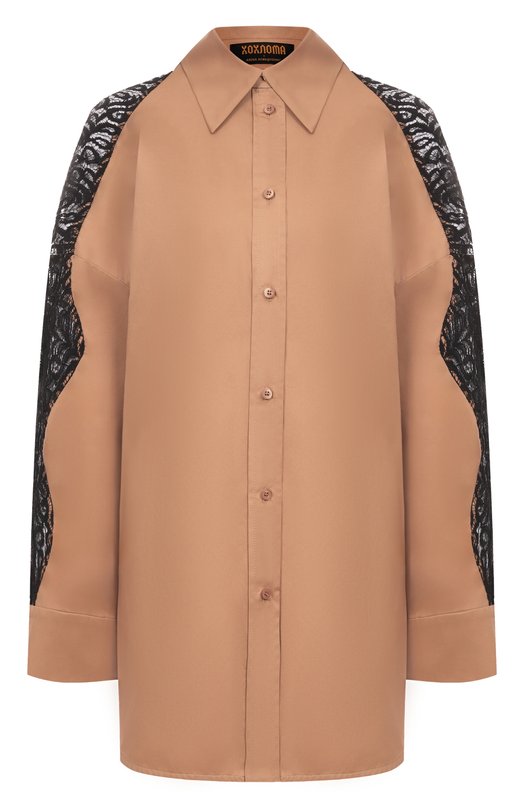Хлопковая рубашка Хохлома х Алена Ахмадуллина WTB1321 Бежевый WTB1321