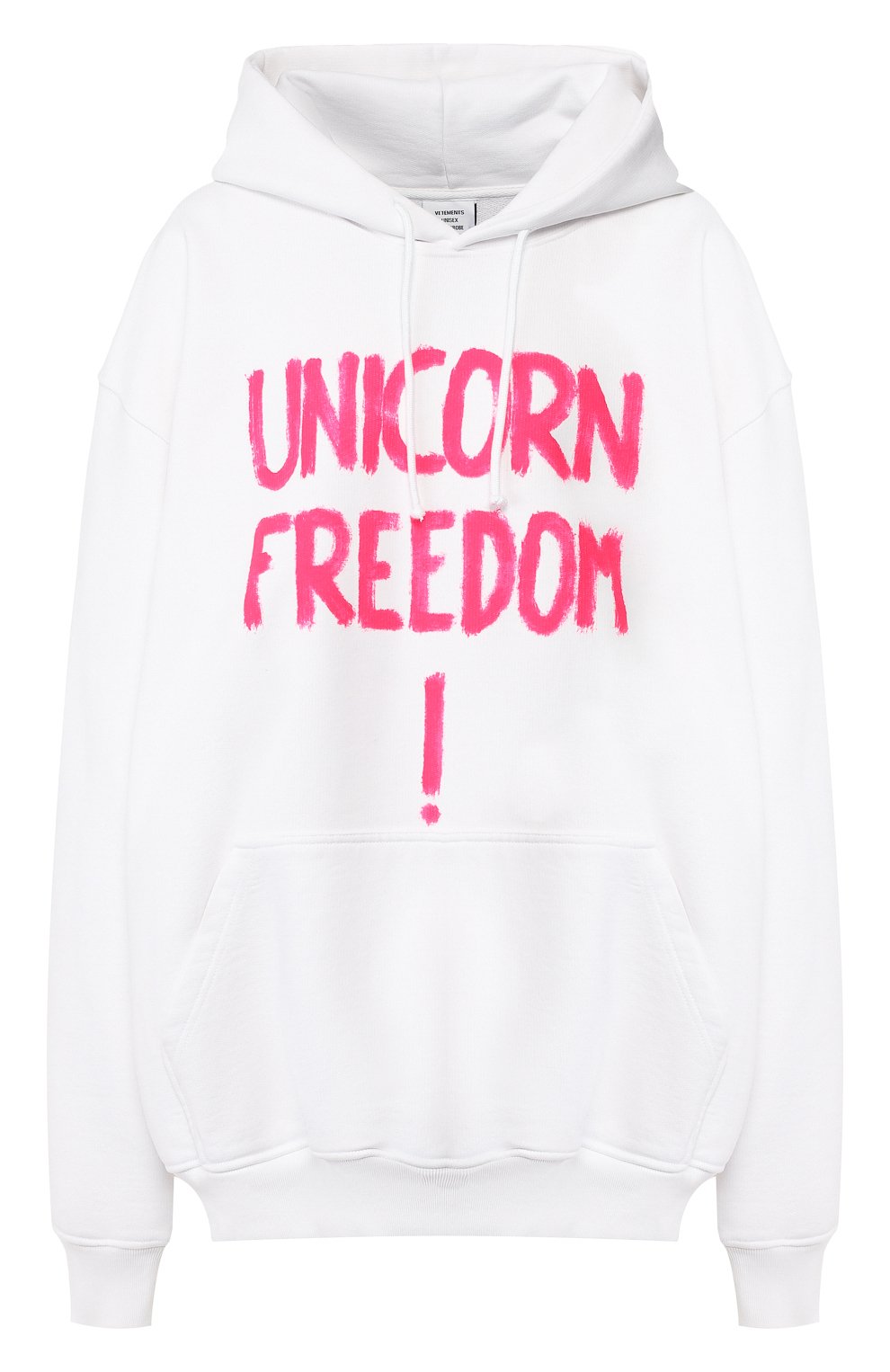 Хлопковое худи VETEMENTS белого цвета по цене 56400 руб., арт. SS20TR377 1619/W/WHITE, фото 1 Хлопковое худи VETEMENTS, арт. SS20TR377 1619/W/WHITE, фото 1