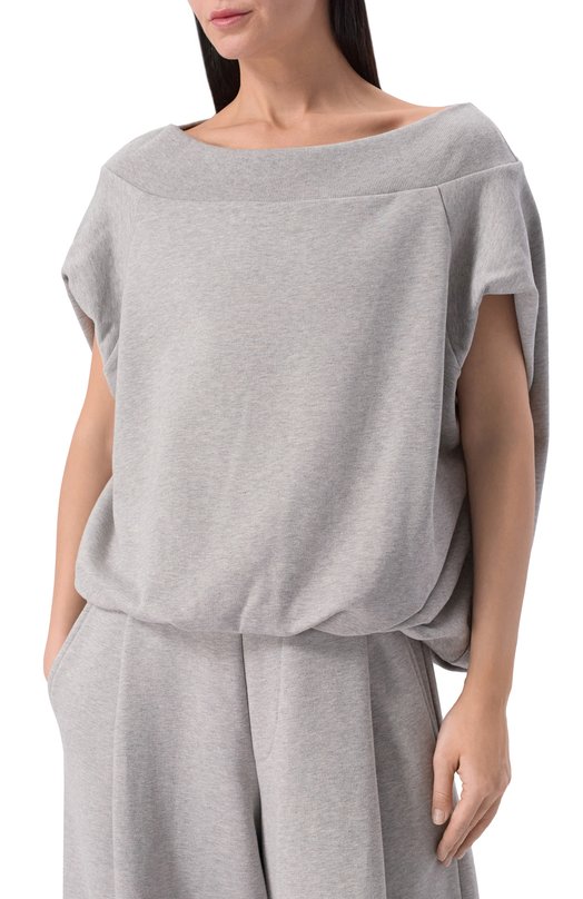 Хлопковый топ Dries Van Noten 131110/3611 Серый  131110/3611 Фото 3