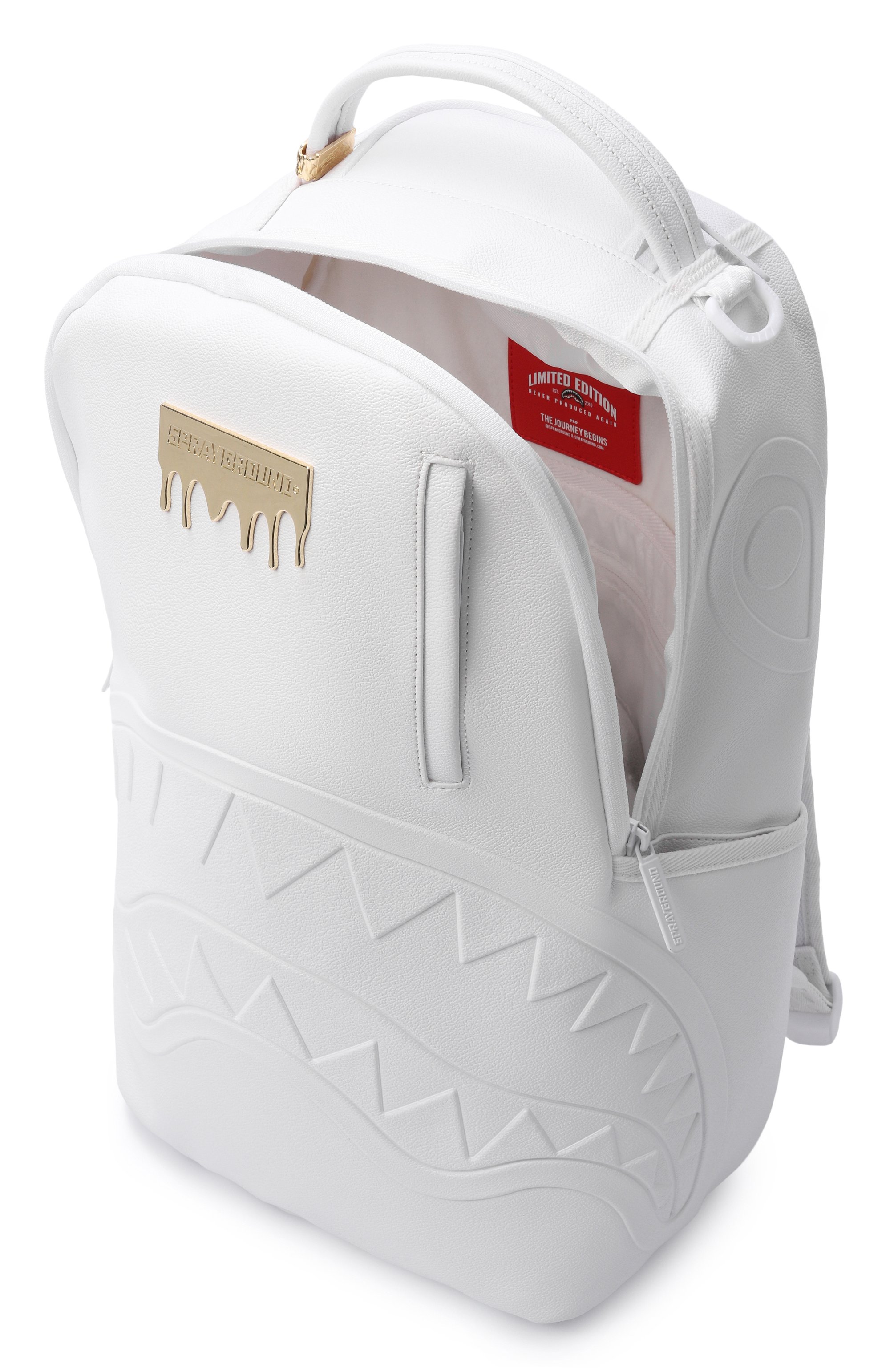 Рюкзак gold brick luxe SPRAYGROUND белого цвета по цене 19950 руб., арт. 910B9245NSZ/G0LD BRICK LUXE WHITE DLXSV BACKPACK, фото 3 Рюкзак gold brick luxe SPRAYGROUND, арт. 910B9245NSZ/G0LD BRICK LUXE WHITE DLXSV BACKPACK, фото 3