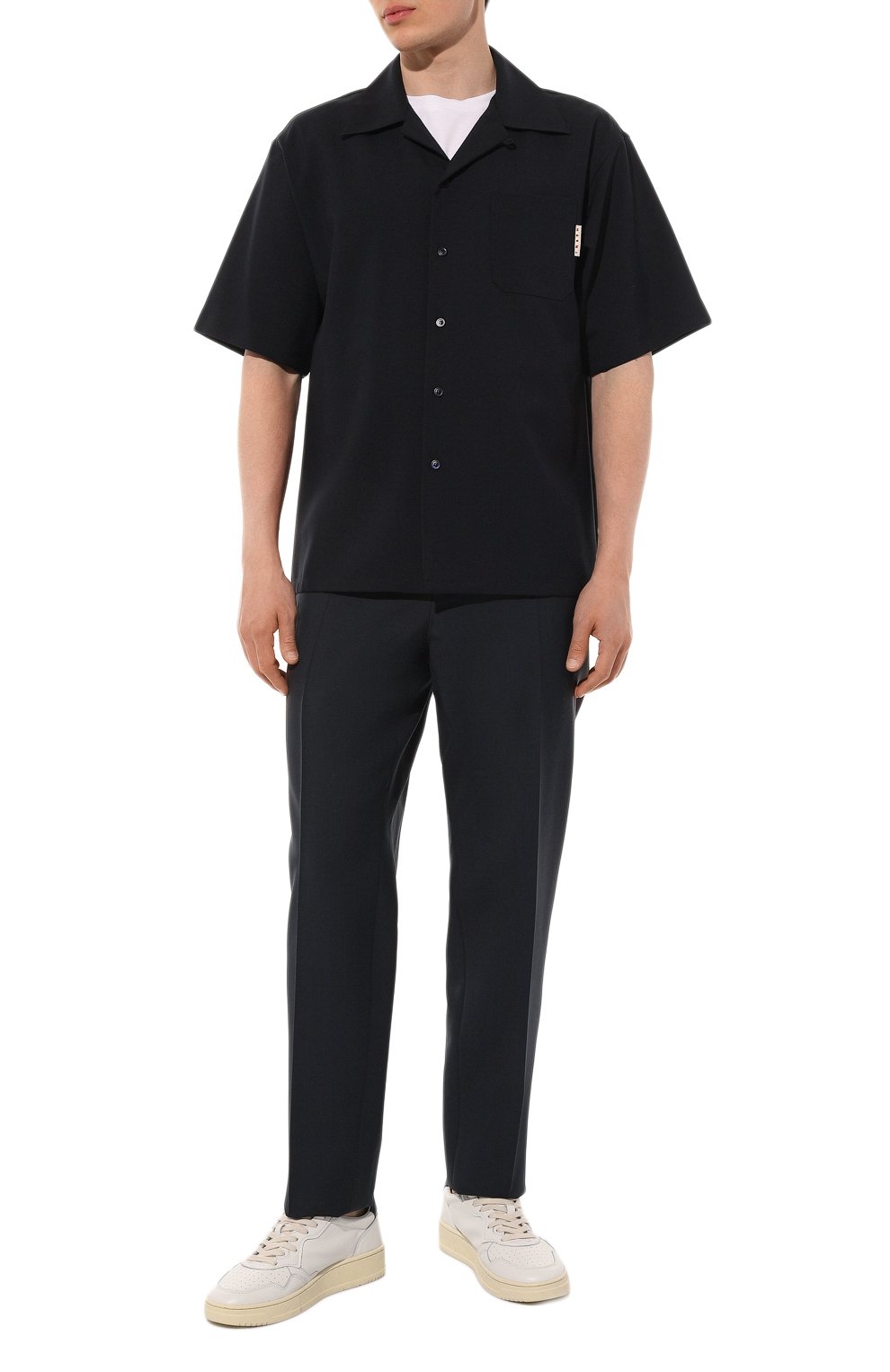 Шерстяная рубашка MARNI темно-синего цвета по цене 58300 руб., арт. CUMU0213A0 TW839, фото 2 Шерстяная рубашка MARNI, арт. CUMU0213A0 TW839, фото 2