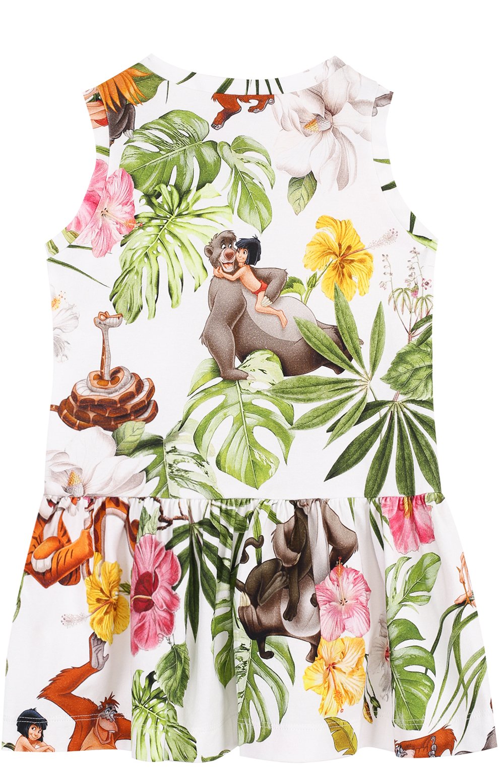 Хлопковое мини-платье с принтом и воланами MONNALISA, арт. 111916, фото 2