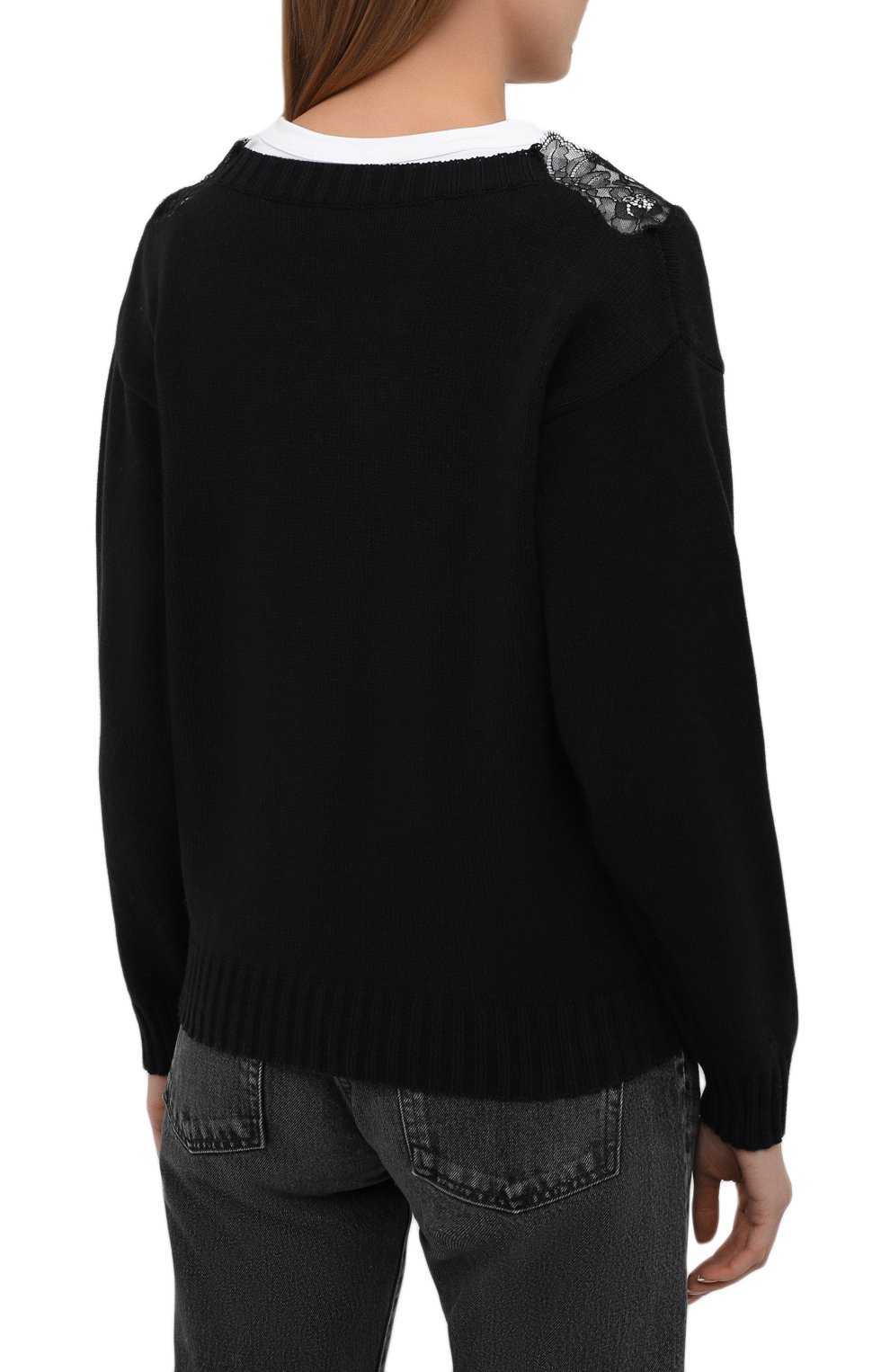 Хлопковый пуловер PHILOSOPHY DI LORENZO SERAFINI черно-белого цвета по цене 45500 руб., арт. A0919/703, фото 4 Хлопковый пуловер PHILOSOPHY DI LORENZO SERAFINI, арт. A0919/703, фото 4