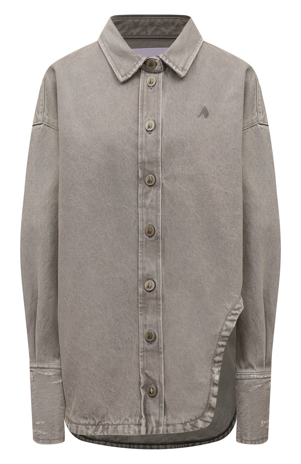 Джинсовая рубашка THE ATTICO серого цвета по цене 82850 руб., арт. 247WCB68, фото 1 Джинсовая рубашка THE ATTICO, арт. 247WCB68, фото 1
