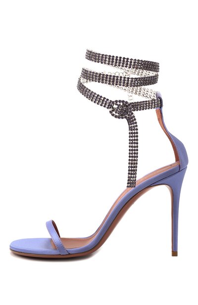 Текстильные босоножки giorgia crystal AMINA MUADDI, арт. GI0RGIA CRYSTAL SANDAL/SATIN/TANZANITE+TANZANITE C, фото 4