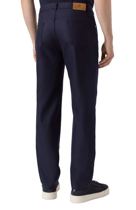 Шерстяные брюки Brunello Cucinelli M038PF1010 Синий  M038PF1010 Фото 4