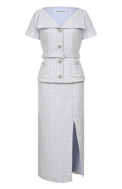 Твидовое платье SELF-PORTRAIT, арт. SS25-148MA-BL, фото 1