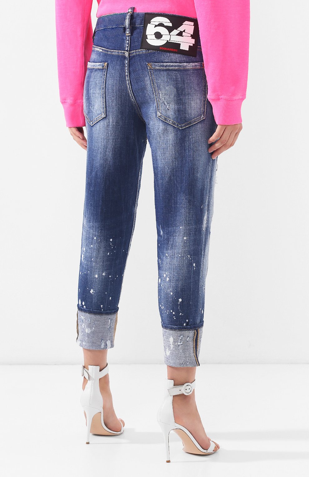 Джинсы с отворотами DSQUARED2 синего цвета по цене 33200 руб., арт. S72LB0185/S30342, фото 4 Джинсы с отворотами DSQUARED2, арт. S72LB0185/S30342, фото 4