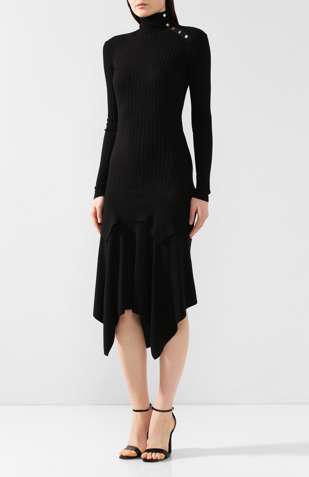 Платье из смеси шерсти и шелка STELLA MCCARTNEY черного цвета по цене 95800 руб., арт. 521167/S1882, фото 3 Платье из смеси шерсти и шелка STELLA MCCARTNEY, арт. 521167/S1882, фото 3