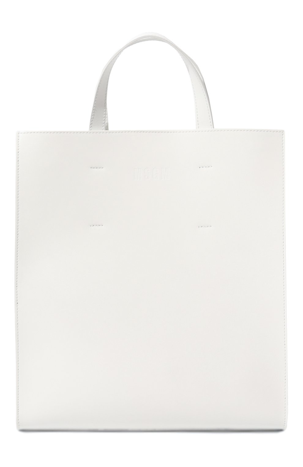 Сумка-тоут embossed MSGM белого цвета по цене 37700 руб., арт. 3441MDZ71 822, фото 1 Сумка-тоут embossed MSGM, арт. 3441MDZ71 822, фото 1