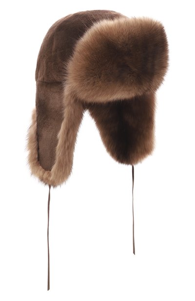 Мужская меховая шапка-ушанка селин из норки и соболя FURLAND, арт. 0090907450187600000