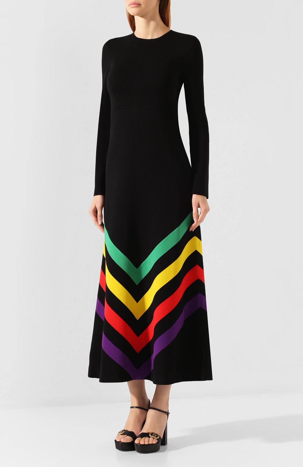 Платье из смеси шелка и хлопка GUCCI, арт. 574193/XKART, фото 3