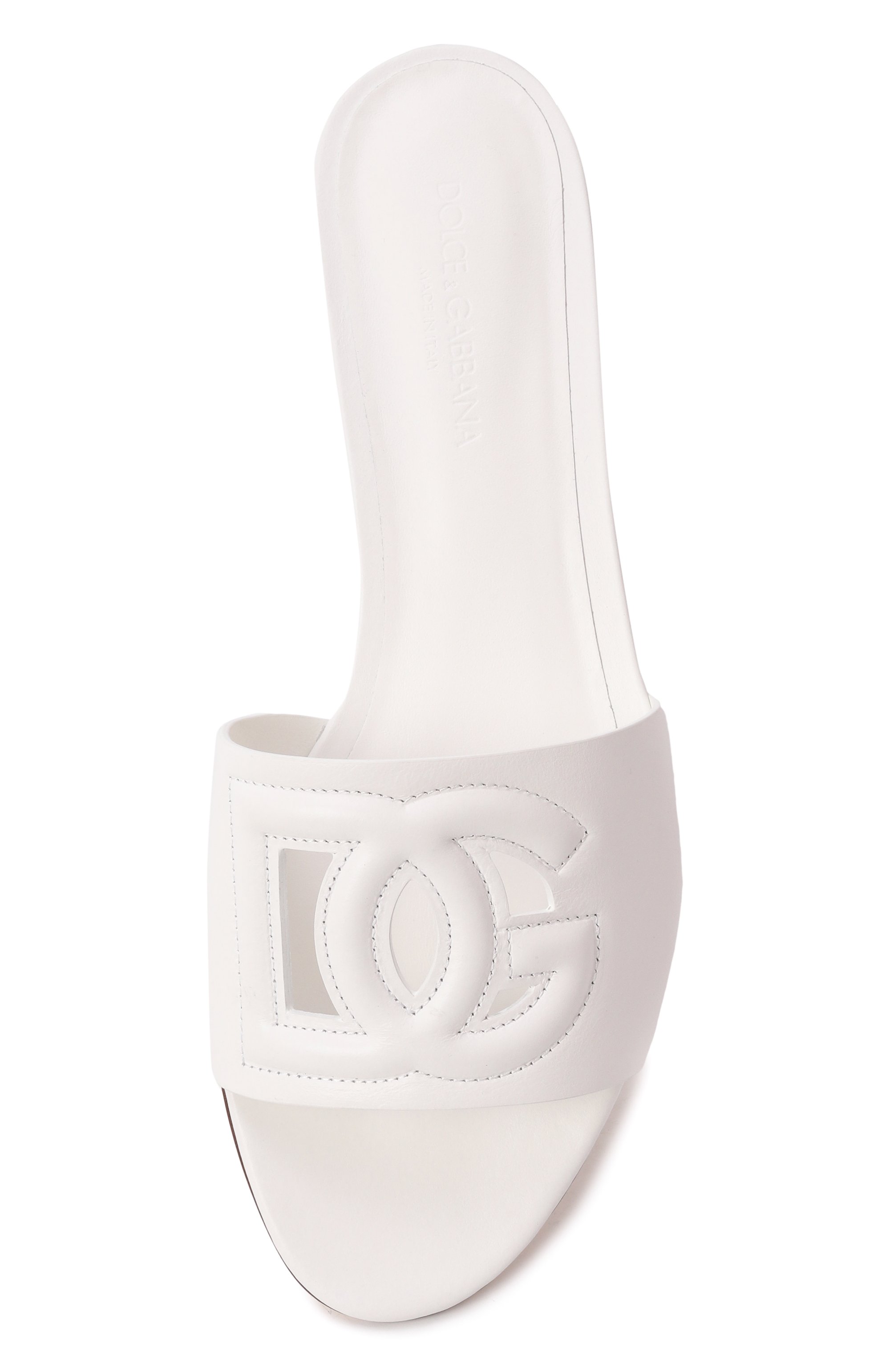 Кожаные шлепанцы bianca DOLCE & GABBANA, арт. CQ0436/AY329, фото 6