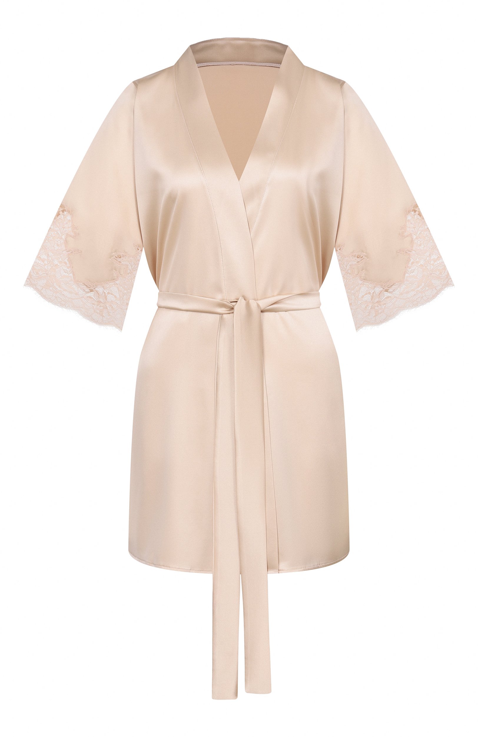 Шелковый халат FLEUR OF ENGLAND светло-розового цвета по цене 112690 руб., арт. SC30, фото 1 Шелковый халат FLEUR OF ENGLAND, арт. SC30, фото 1