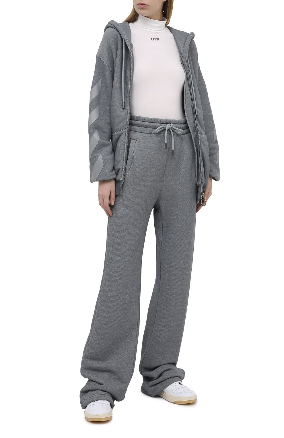 Хлопковая толстовка OFF-WHITE серого цвета по цене 69950 руб., арт. 0WBE005E20JER0010808, фото 2 Хлопковая толстовка OFF-WHITE, арт. 0WBE005E20JER0010808, фото 2