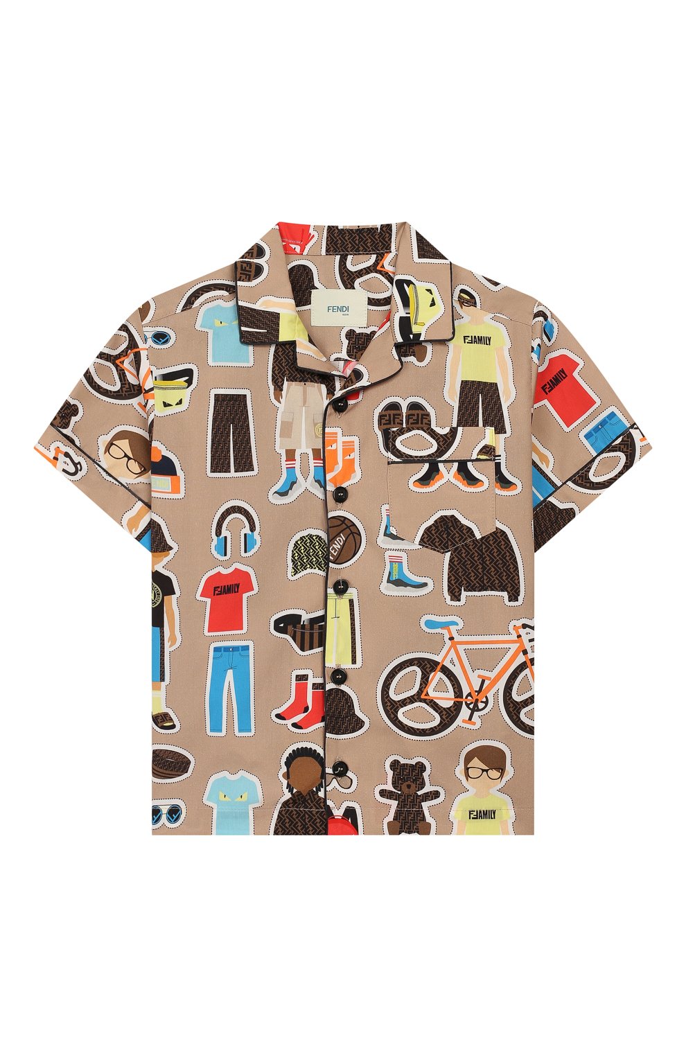 Хлопковая рубашка FENDI разноцветного цвета по цене 48950 руб., арт. JMC100/AACU/3A-6A, фото 1 Хлопковая рубашка FENDI, арт. JMC100/AACU/3A-6A, фото 1