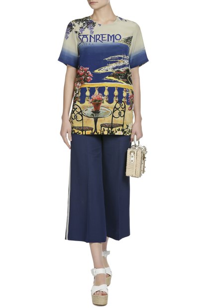 Шелковый топ прямого кроя с ярким принтом DOLCE & GABBANA, арт. 0102/F7W80T/HP14E, фото 4