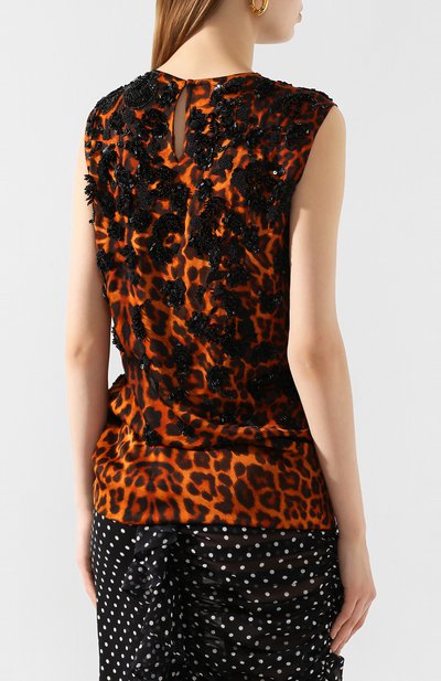 Топ из вискозы DRIES VAN NOTEN леопардового цвета по цене 228500 руб., арт. 201-18618-9162, фото 4 Топ из вискозы DRIES VAN NOTEN, арт. 201-18618-9162, фото 4