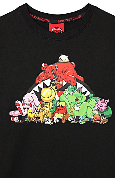 Хлопковая футболка SPRAYGROUND, арт. SPY1536BLK/SLEEPY SPRAY SQUAD REGULAR T-SHIRT BLK, фото 3